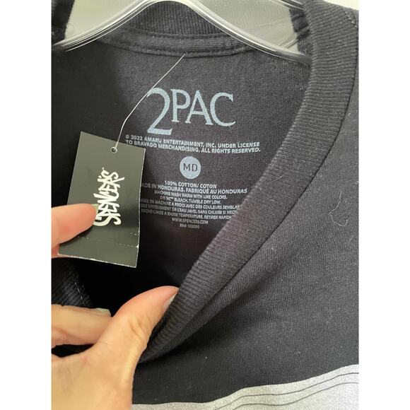 Tupac 2Pac Long Sleeve Graphic T-Shirt Black Size Medium NEW - Picture 4 of 7
